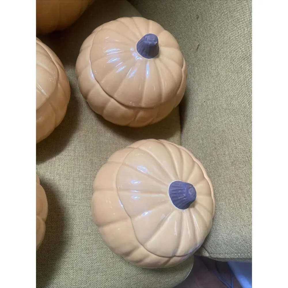 7 Williams Sonoma PUMPKIN Autumn Harvest Soup Lidded Bowls And Large Tureen